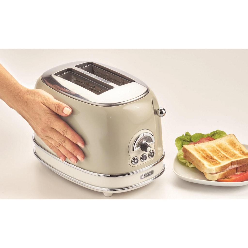 Ariete Toaster »Vintage«, 2 kurze Schlitze, für 2 Scheiben, 815 W, creme