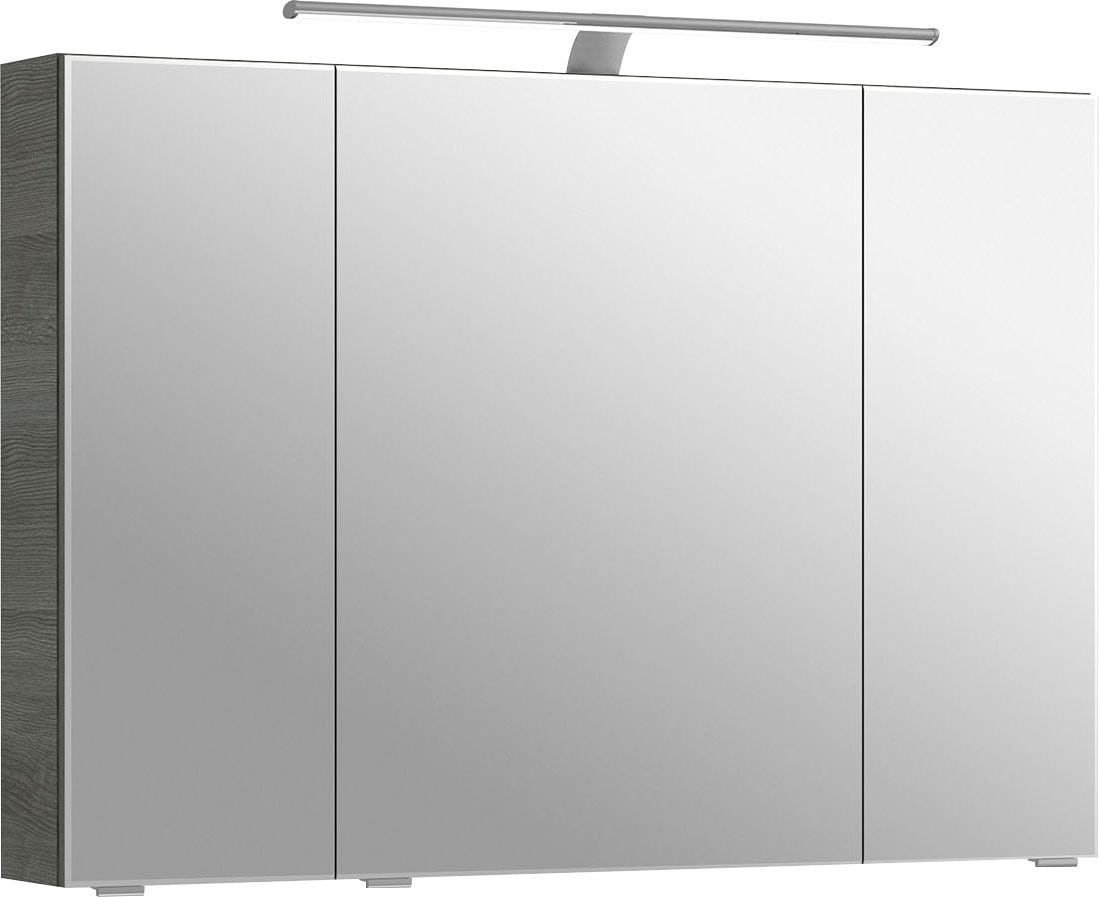 Saphir Badmöbel-Set »6005 Sprint 2-teilig, Keramik-Waschtisch mit LED-Spiegelschrank«, (2 St.), Waschplatz 98 cm breit, inkl. Türdämpfer, 3 Türen, 2 Schubladen