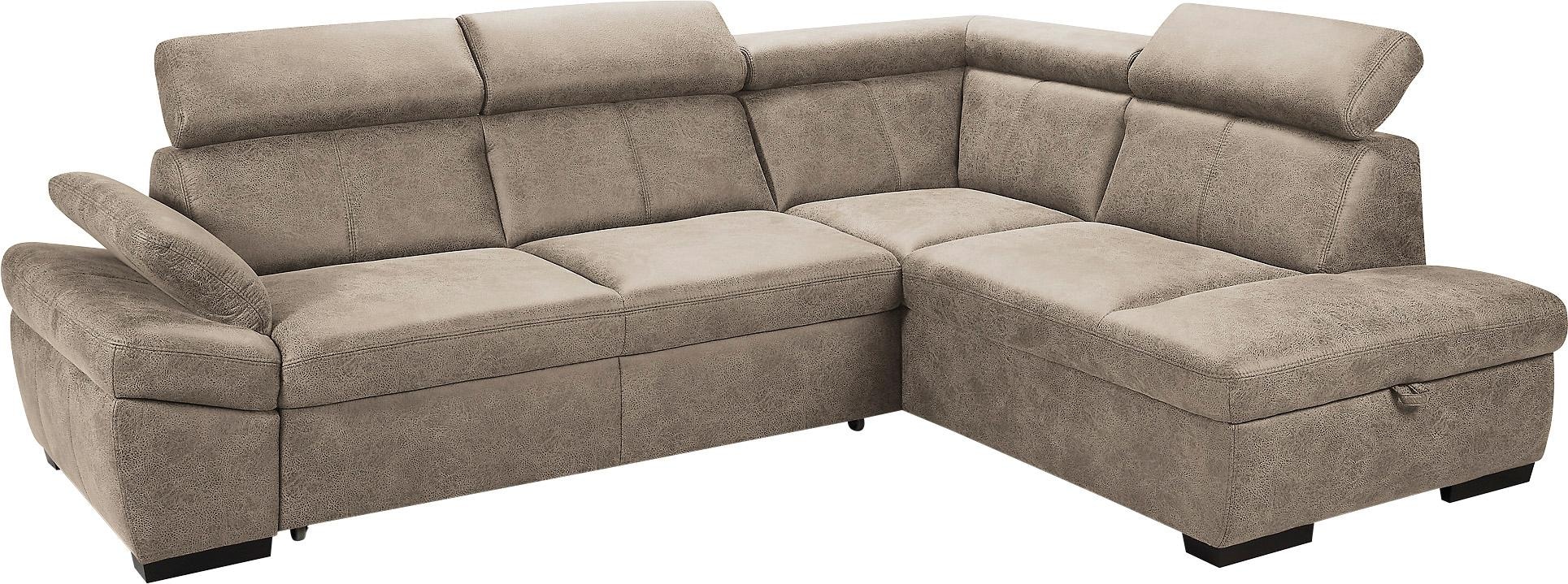 exxpo - sofa fashion Ecksofa »Salerno, klassisch modernes Funktionssofa, hoher Sitzkomfort, L-Form«, inkl. Kopf- und Armteilverstellung, wahlweise mit Bettfunktion
