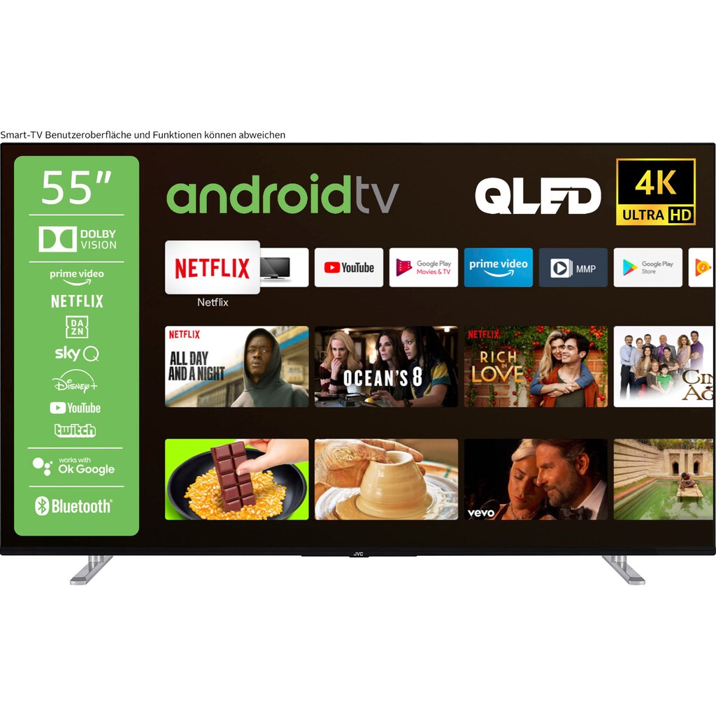 JVC QLED-Fernseher »LT-55VAQ6155«, 139 cm/55 Zoll, 4K Ultra HD, Android TV, HDR Dolby Vision, Triple-Tuner, Google Play Store, Bluetooth