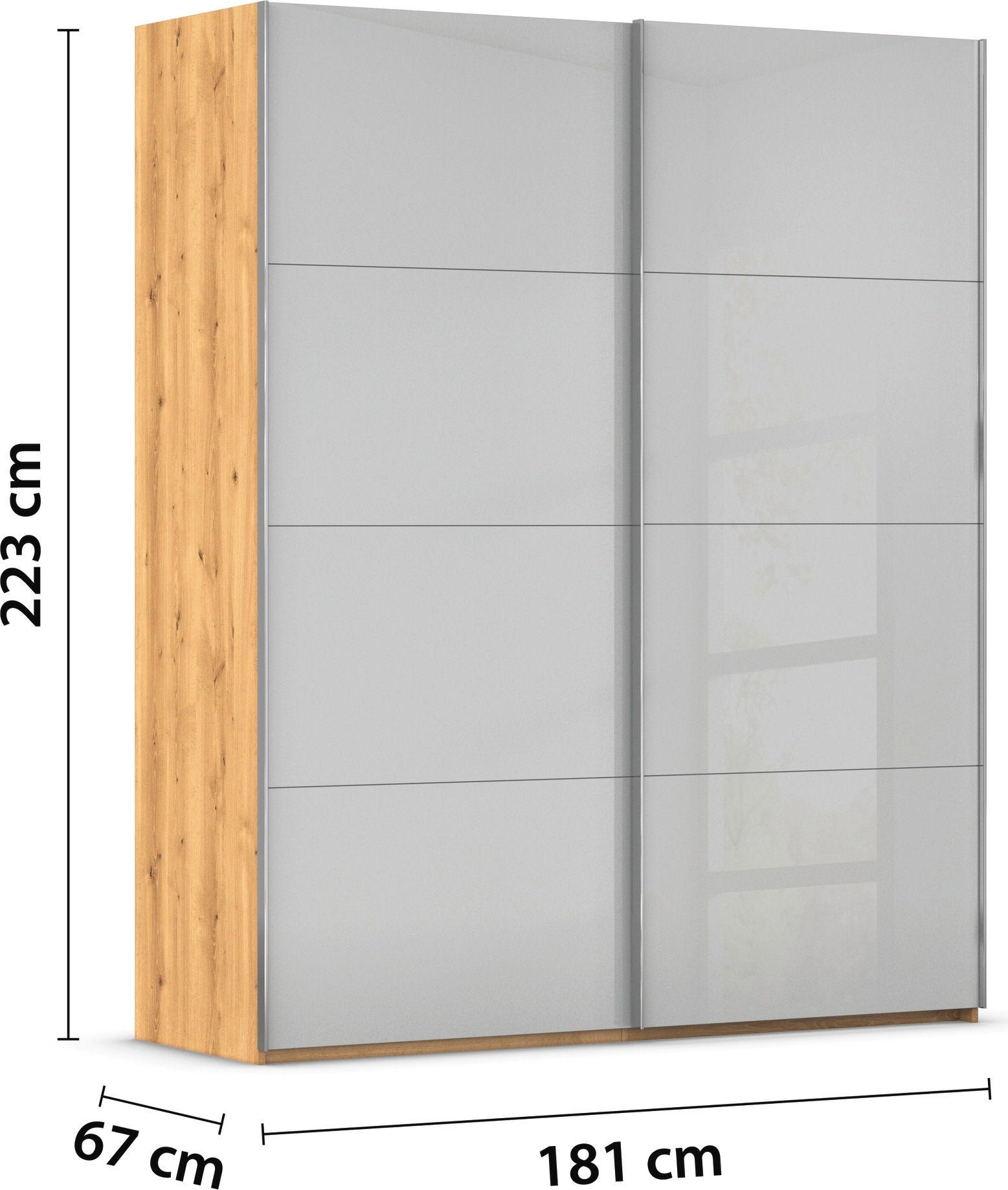 rauch Schwebetürenschrank »Kleiderschrank Schrank Garderobe Schlafzimmerschrank SCALE-FYRA«, edle viergeteilte Türen mit Glas-Front viele Farben MADE IN GERMANY
