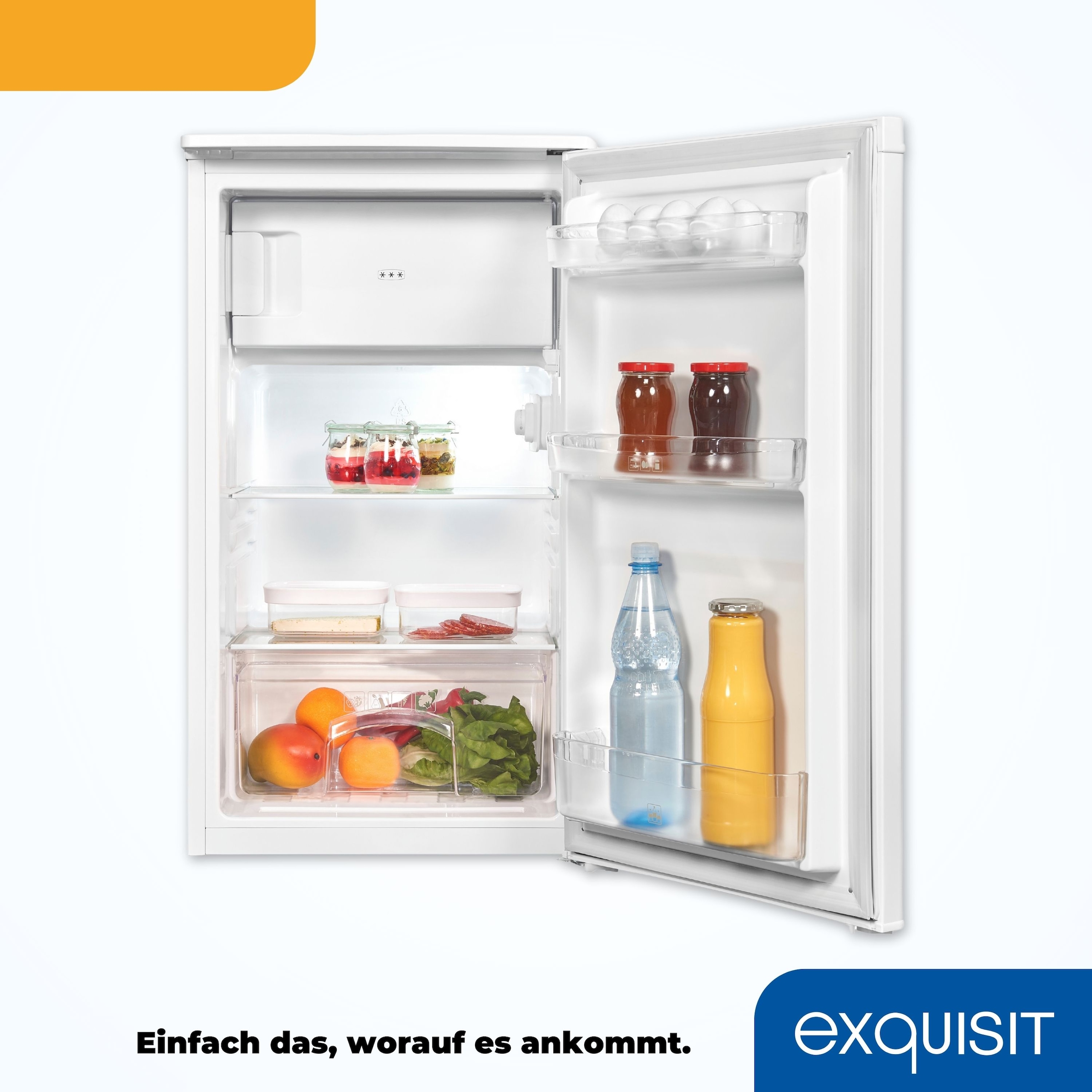 exquisit Kühl-/Gefrierkombination »KS117-3-040D weiss«, Energieeffizienzklasse D, 81 Liter Nutzinhalt