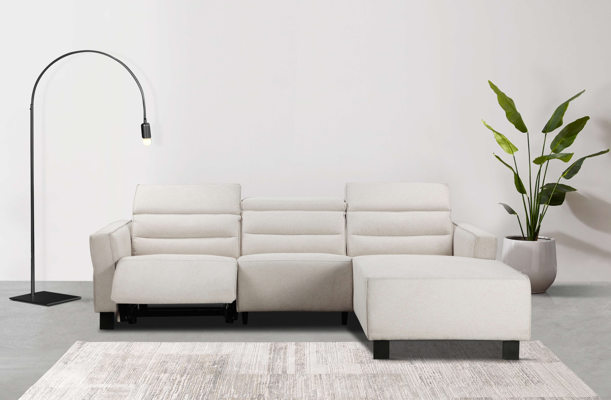 Home affaire Ecksofa »Carpari, L-Form, 263 cm, manuelle o. elektrische Rela günstig online kaufen