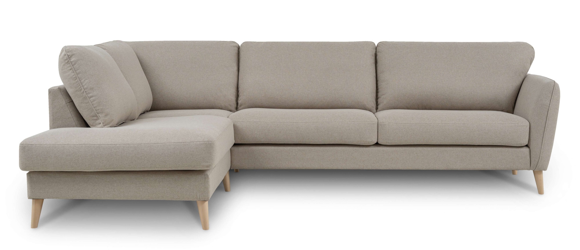 Home affaire Ecksofa »MARSEILLE 278/202 cm, L-Form, Ottom. rechts/links«, Massivholzbeine aus Eiche, in verschieden Bezügen und Farbvarianten