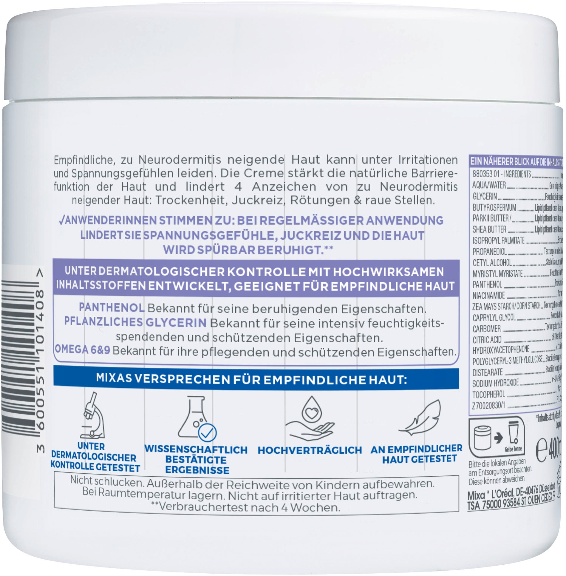 Mixa Körpercreme »Mixa Panthenol Comfort« mit hoher Wirksamkeit