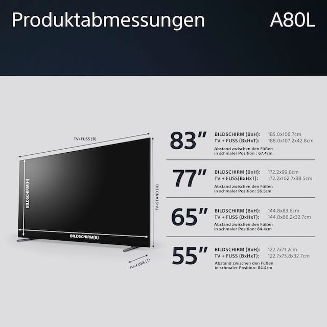 Sony OLED-Fernseher »XR-77A80L«, 195 cm/77 Zoll, 4K Ultra HD, Google TV- Smart-TV-Android TV online kaufen