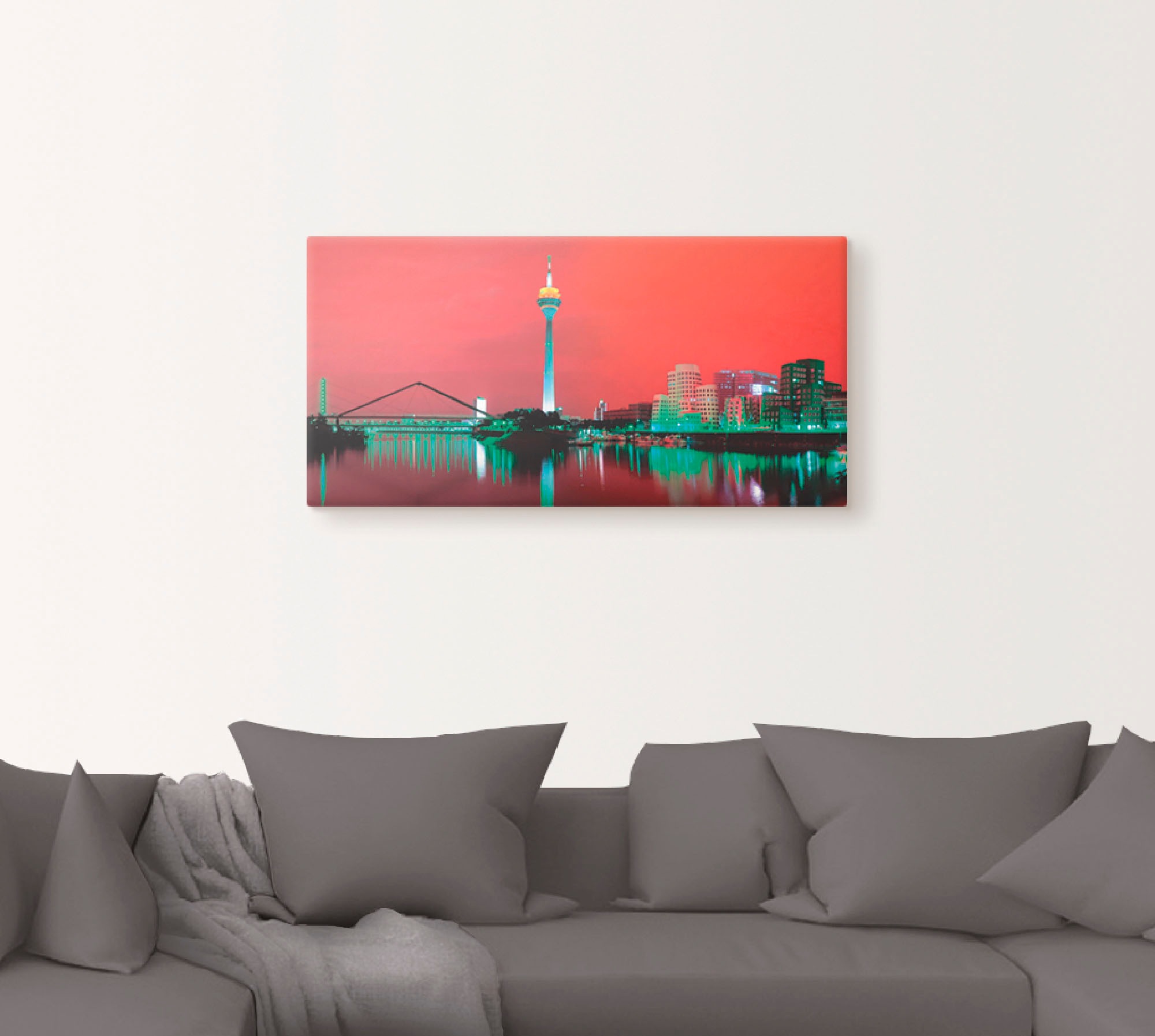 Artland Wandbild »Düsseldorf Skyline V«, Deutschland, (1 St.), als Leinwandbild, Wandaufkleber oder Poster in versch. Größen