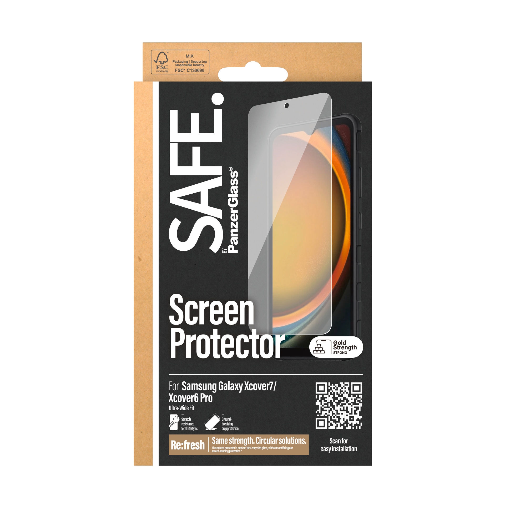 SAFE by PanzerGlass Displayschutzglas »Ultra-Wide Fit Screen Protector« für Samsung Galaxy Xcover7 1 Stk. tlg. Displayschutzfolie, Schutzfolie, Bildschirmschutz, kratz- & stoßfest