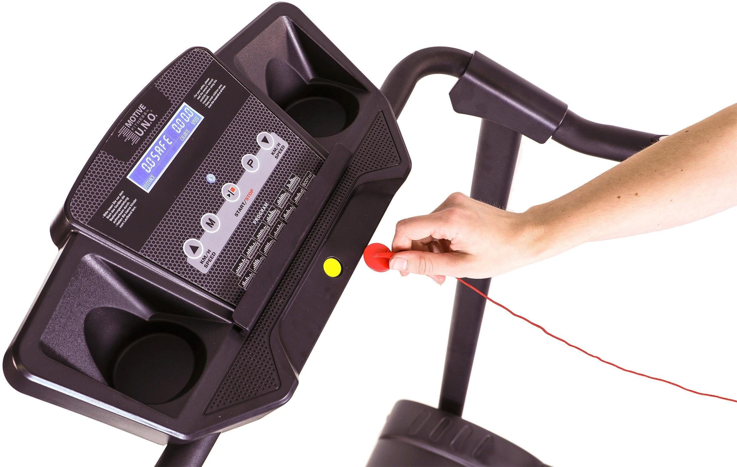 MOTIVE FITNESS by U.N.O. Laufband »Fit-Start Plus«, (Bluetooth Verbindung zur App FitShow möglich), bis max. 10 km/h, klappbar, Walking Pad, mit Tablet-Halterung
