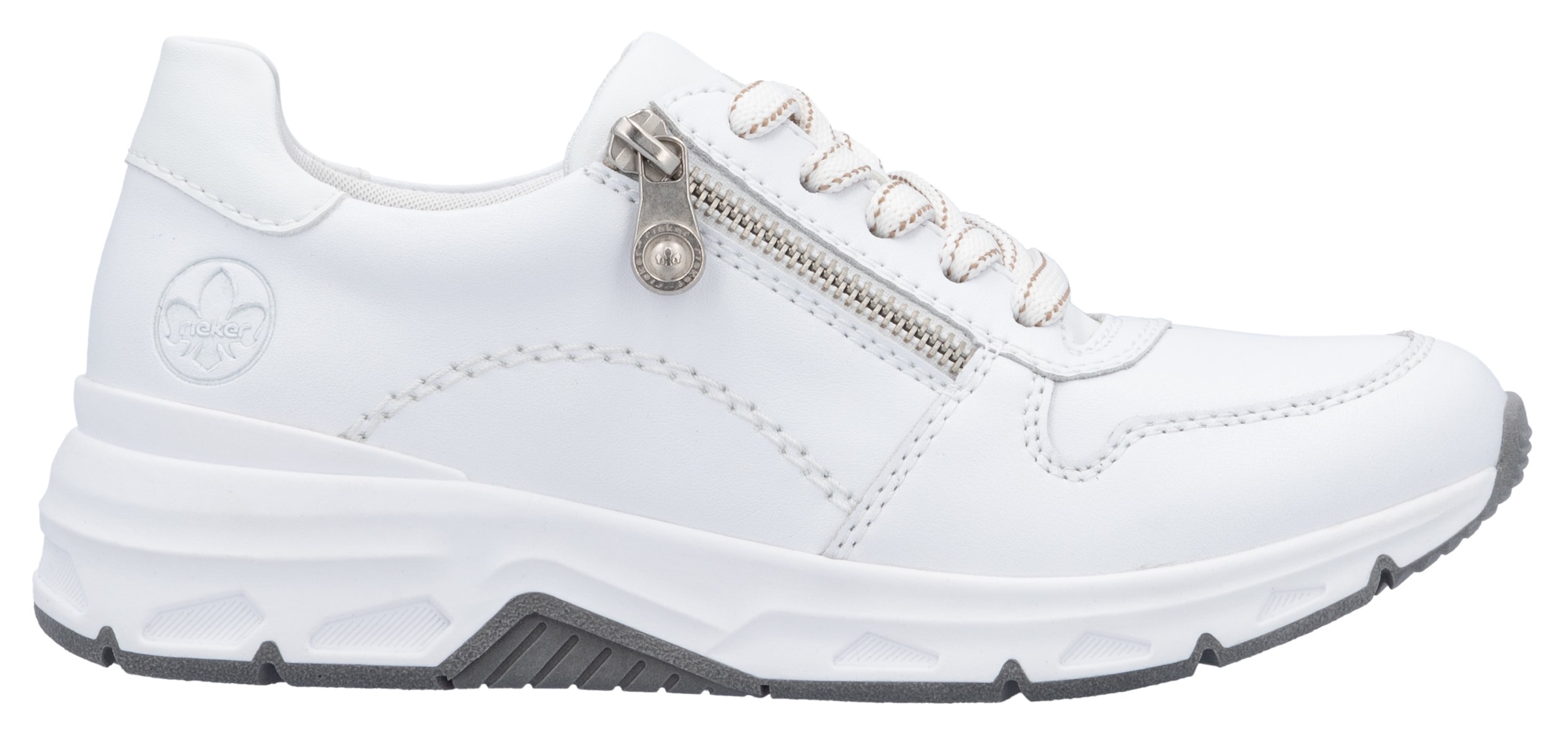 Rieker Sneaker  mit seitlichem Reißverschluss, Freizeitschuh, Halbschuh, Schnürschuh