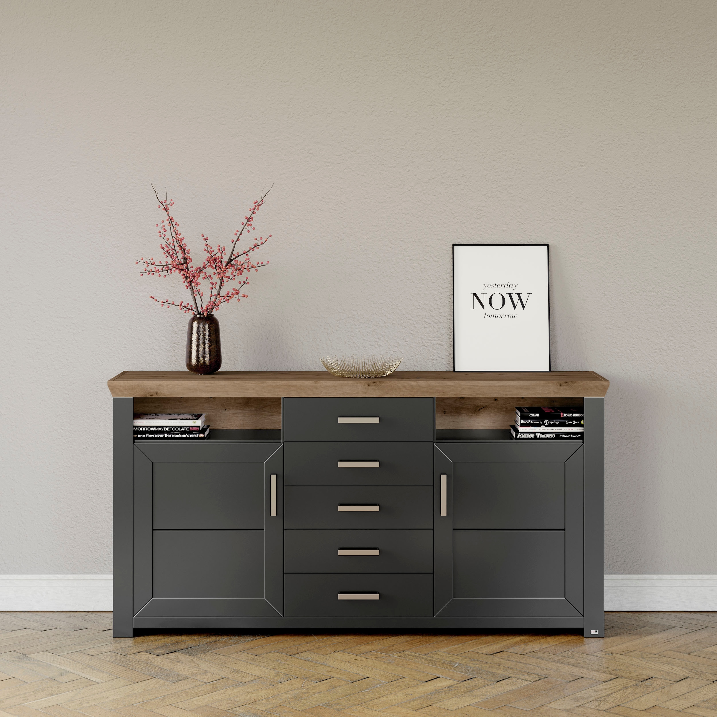 Sideboard »York«, Typ 55, mit viel Stauraum, im Landhaus-Stil, B 184 x H 95 cm