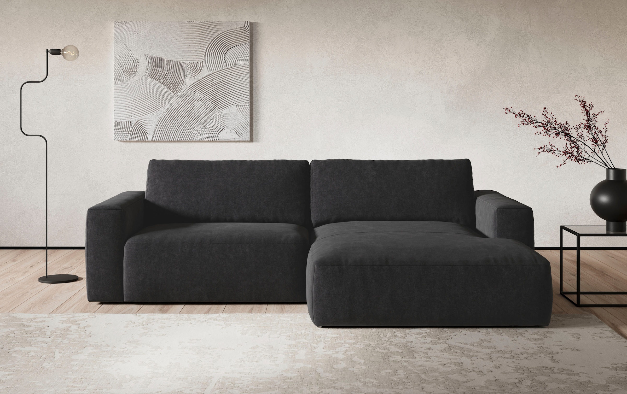 COTTA Ecksofa »Lasso L-Form, XL-Sofa«, mit breiter Recamiere im trendigen C günstig online kaufen