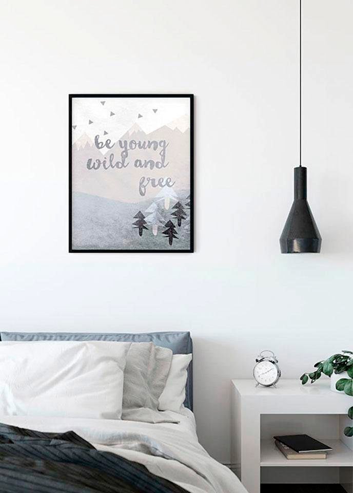 Komar Bild »Wild and Free«, Sprüche, (1 St.), Wandbild zur Dekoration - ohne Rahmen