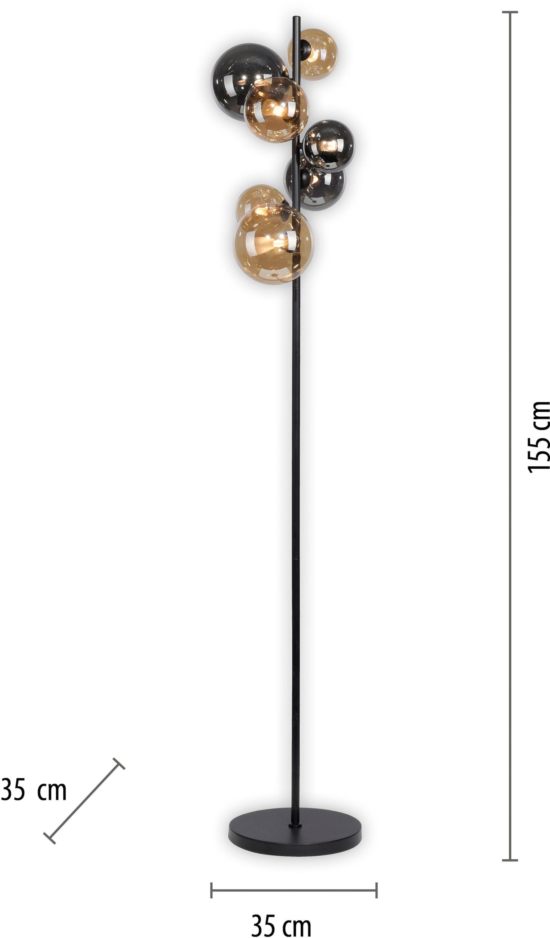 Paul Neuhaus Stehlampe »POPSICLE«, 7 flammig, Leuchtmittel G9 | LED wechselbar