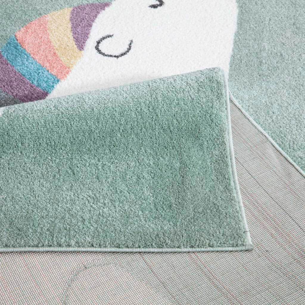 Carpet City Kinderteppich »ANIME921«, rechteckig, 11 mm Höhe, Kinderzimmer Teppich Modern mit Mond, Blumen, Wolken, Creme, Multi