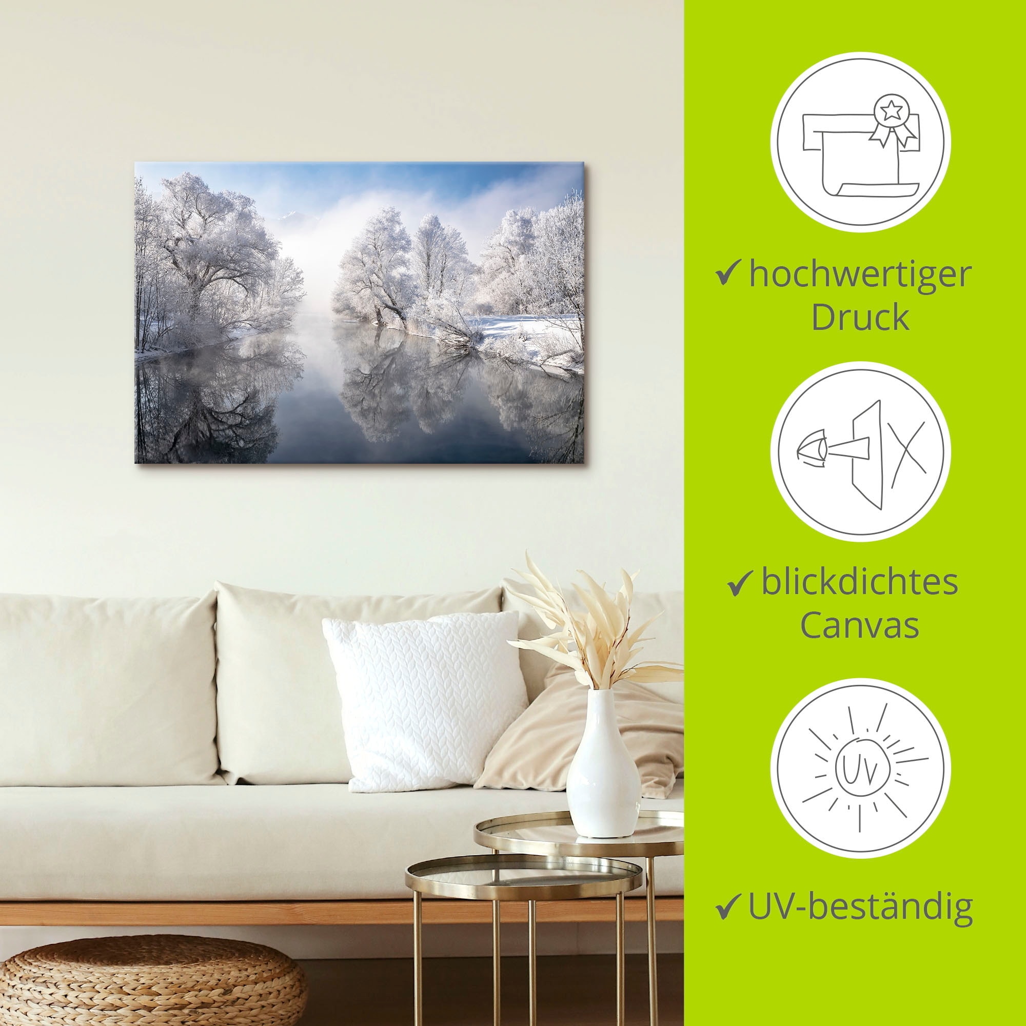 Artland Wandbild »Winter in Oberbayern«, Seebilder, (1 St.), als Leinwandbild, Poster, Wandaufkleber in verschied. Größen