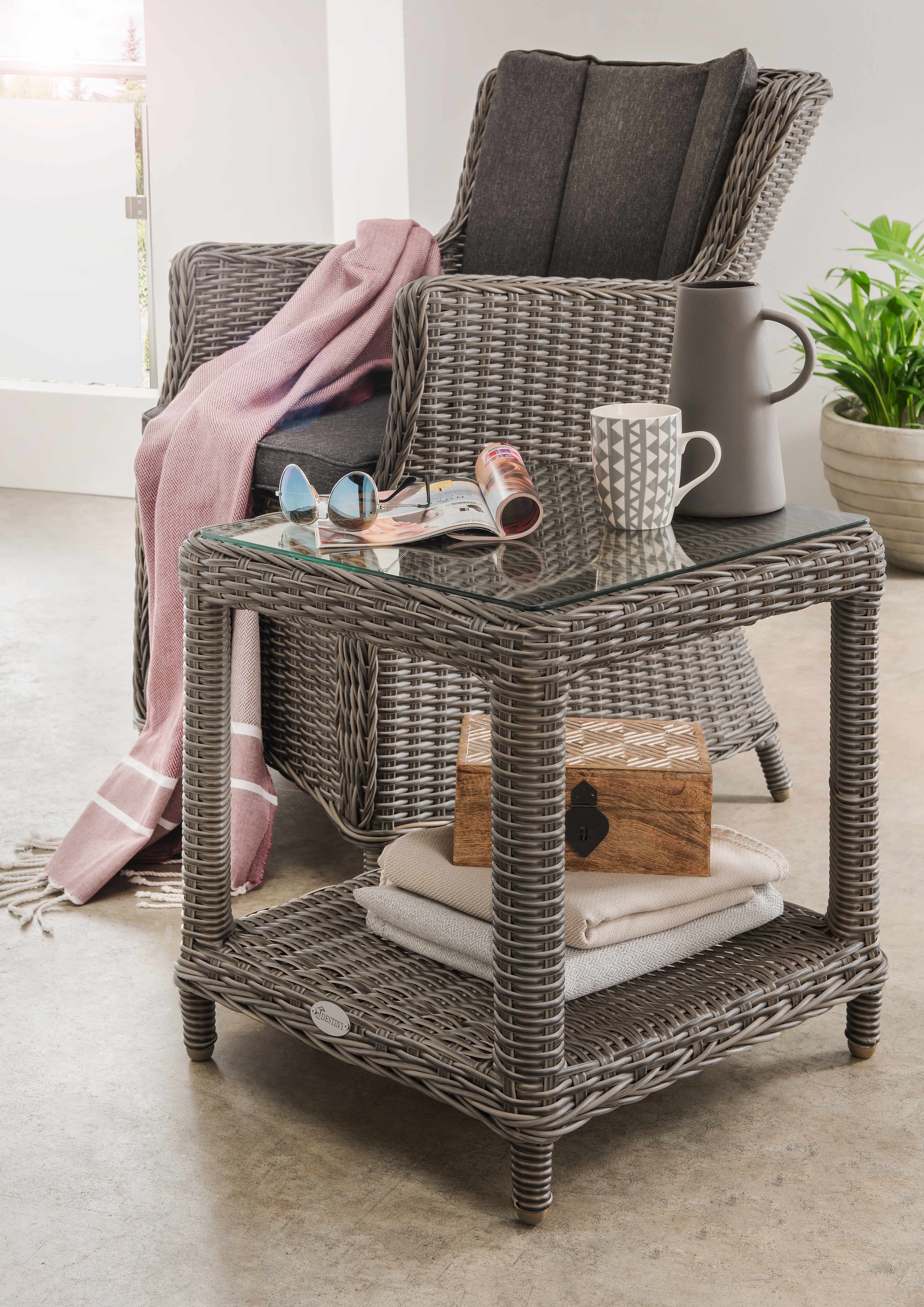 Destiny Balkonset »Luna Merano« Set, 4 Stk. tlg. bestehend aus 1x Sessel, 1 günstig online kaufen