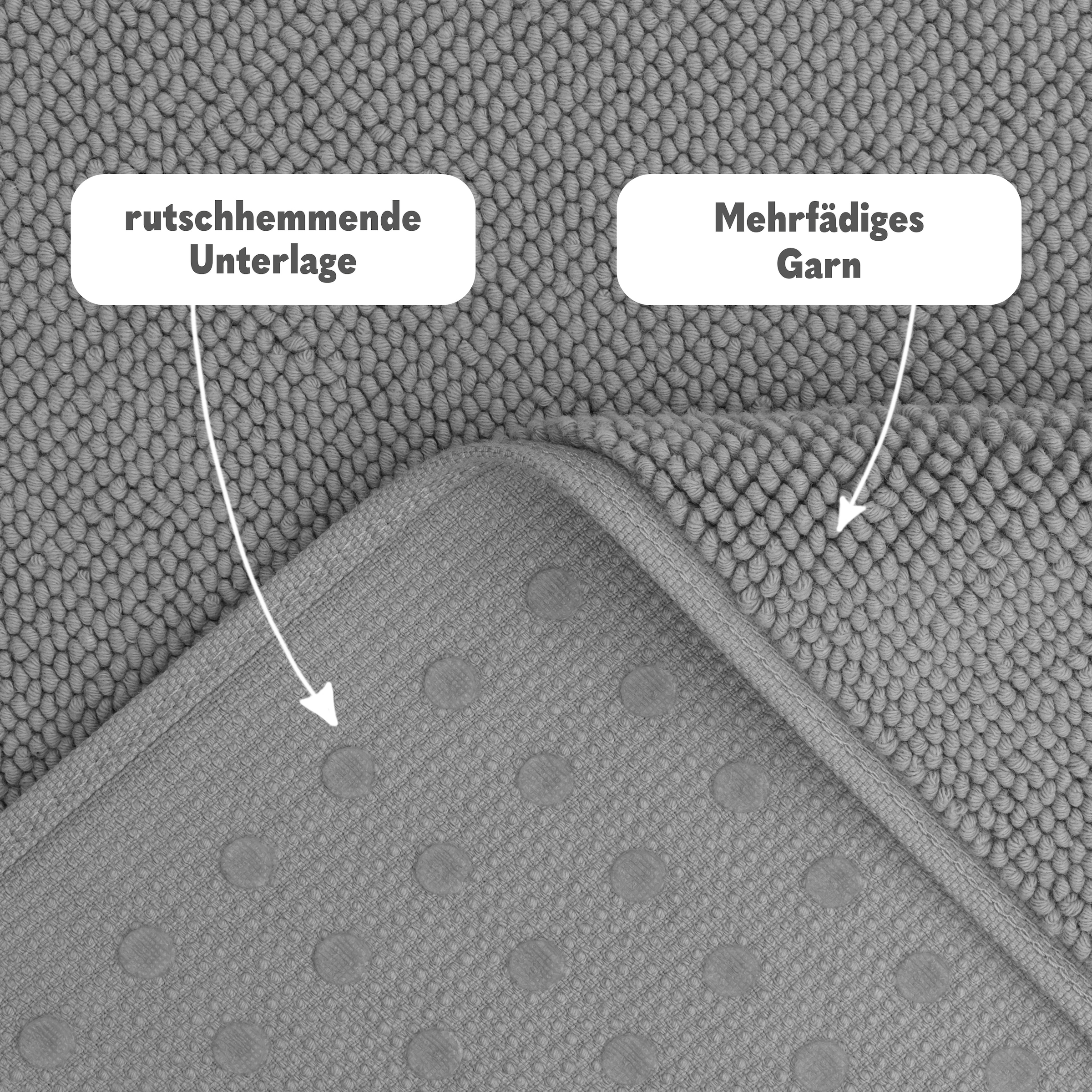 HAMMETEX Badematte »rutschfeste Badvorleger«, rutschhemmend beschichtet, strapazierfähig, einfarbig, 100% Baumwolle, in 2 Größen erhältlich