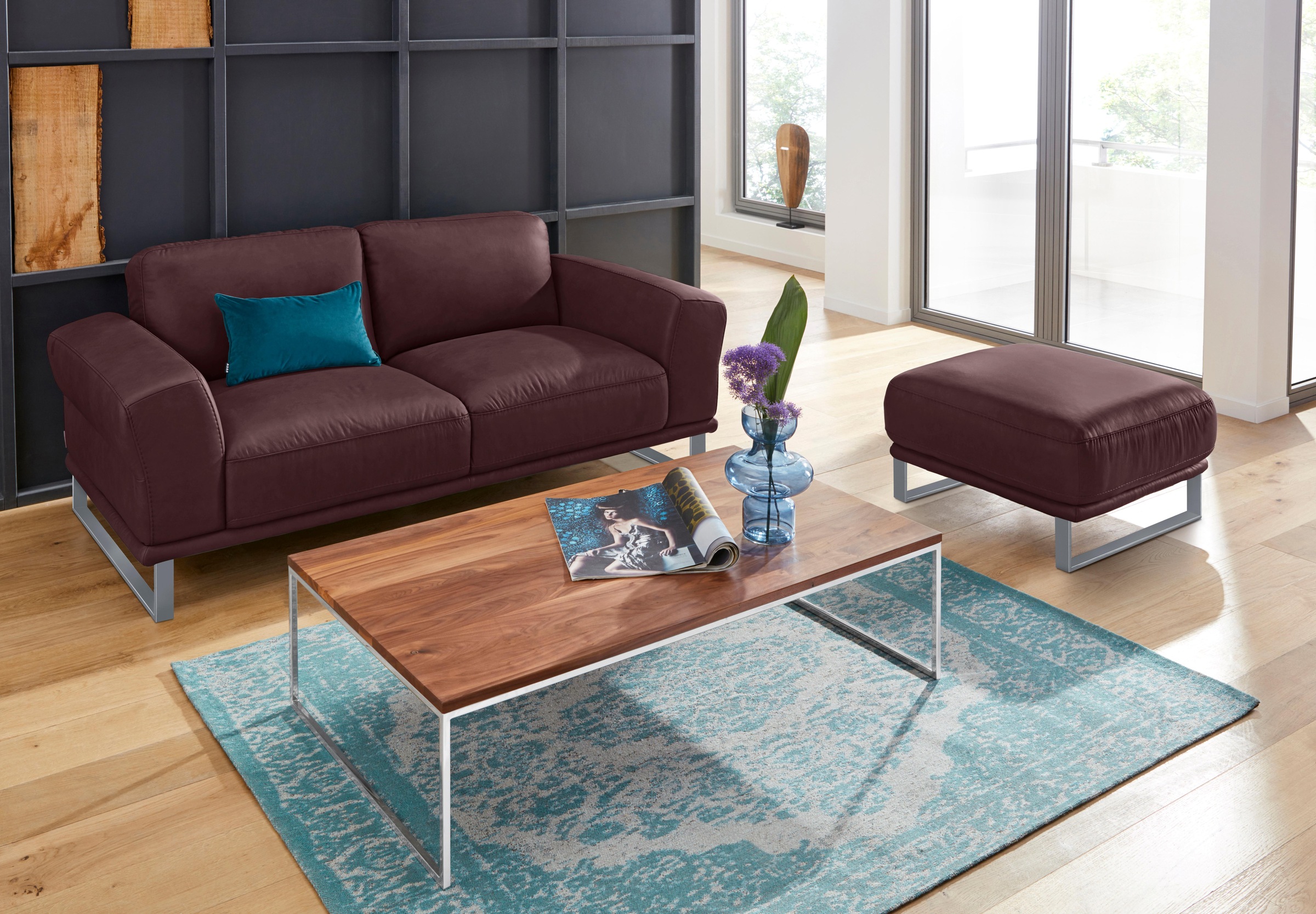 W.SCHILLIG 2-Sitzer »montanaa«, mit Metallkufen in Silber matt, Breite 192 cm