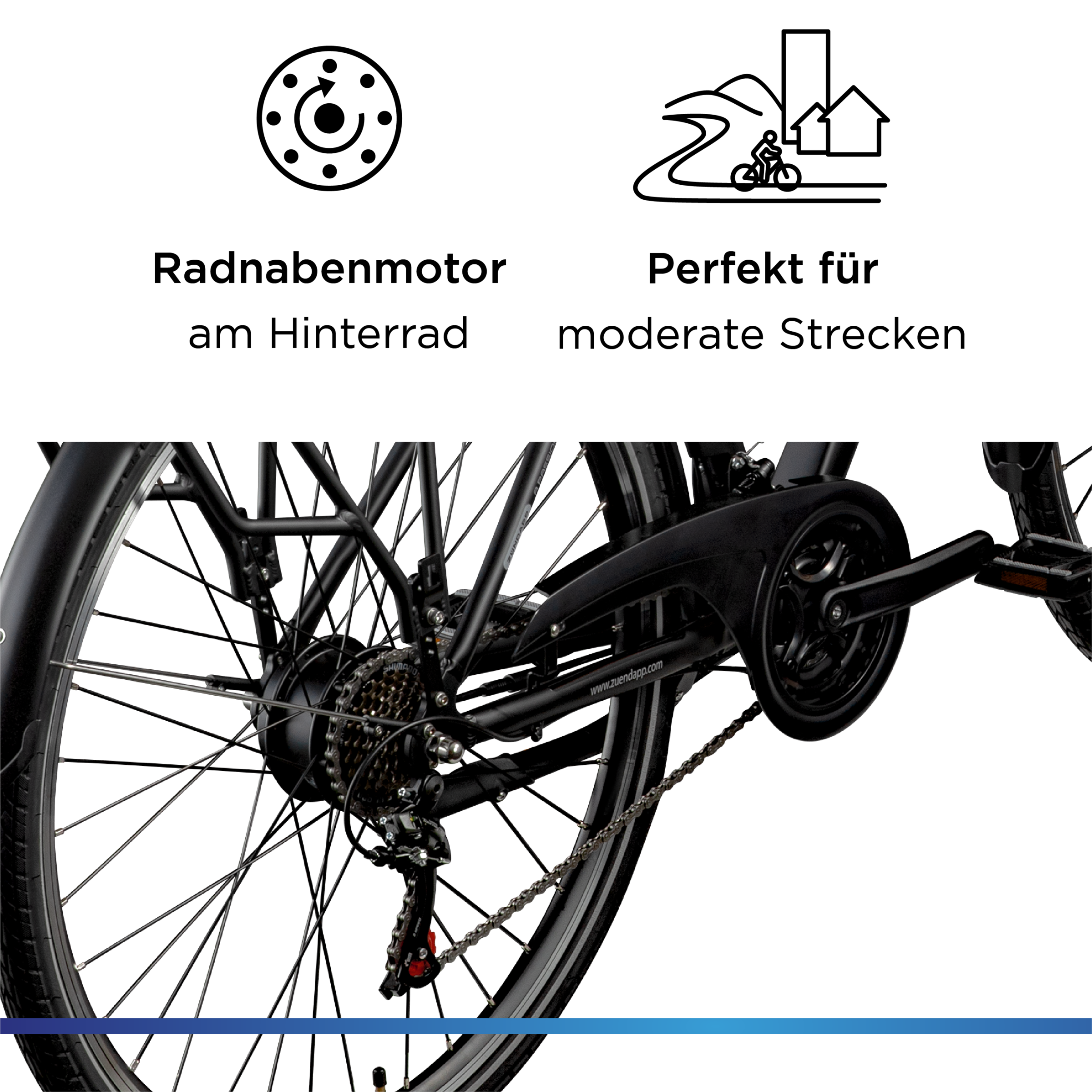 Zündapp »Z802 Damen« 21 Gang Shimano Tourney Schaltwerk Kettenschaltung Heckmotor 250 W Pedelec, Elektrofahrrad für Damen