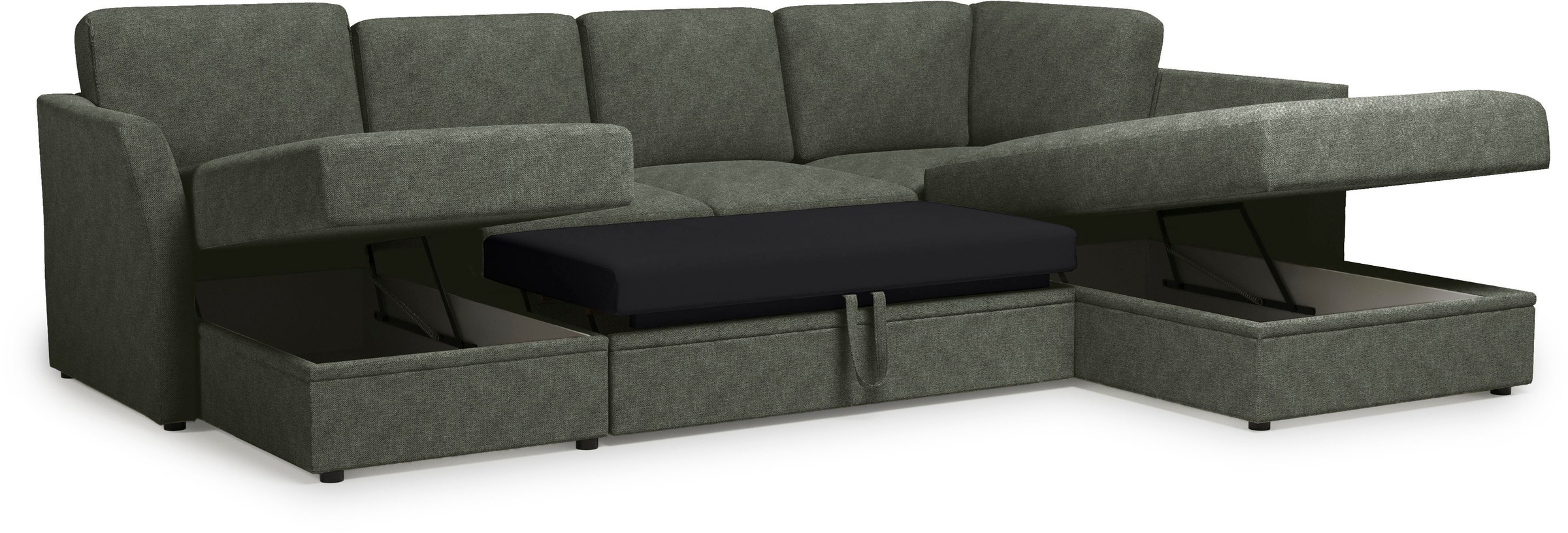 Home affaire Wohnlandschaft »Lavars Schlafsofa« mit Bettfunktion und Stauraum, in zwei verschiedenen Bezugsqualitäten
