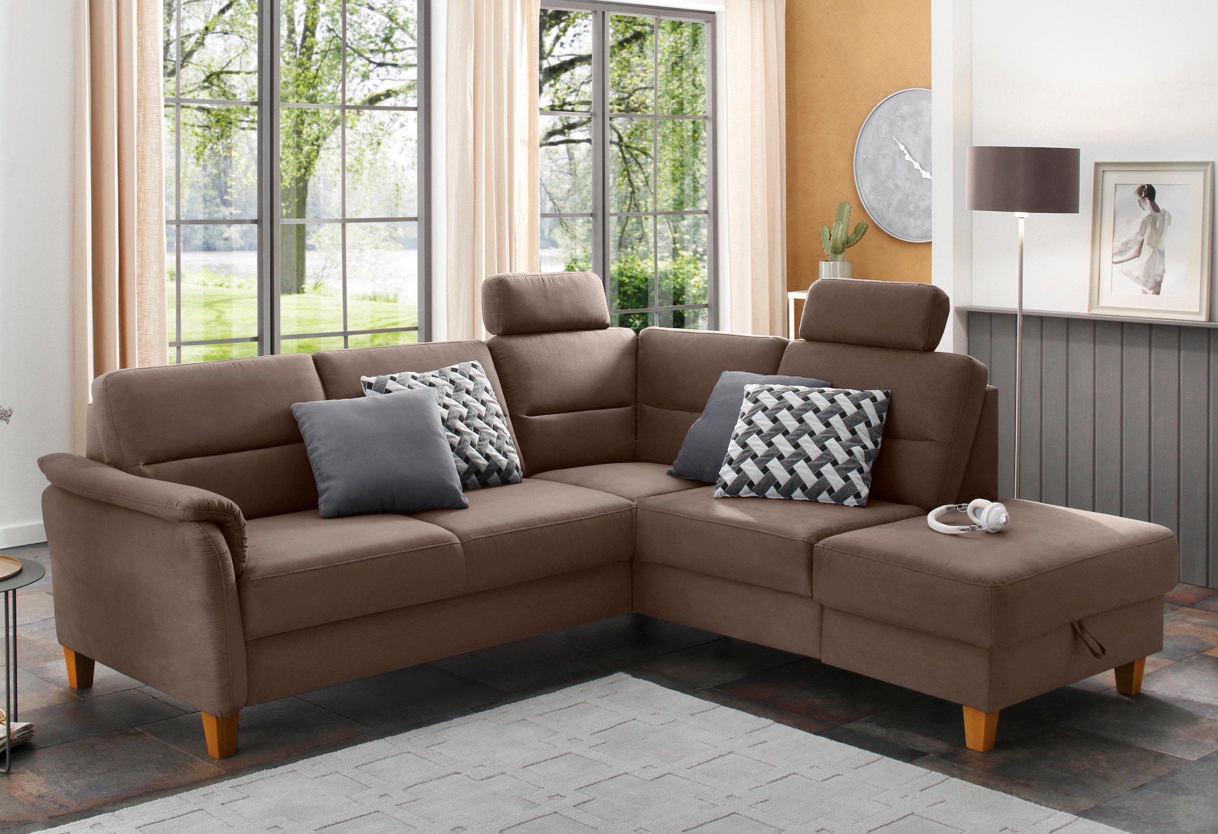 Home affaire Ecksofa »Palmera L-Form, B: 236 cm« optional Bettfunktion & Be günstig online kaufen