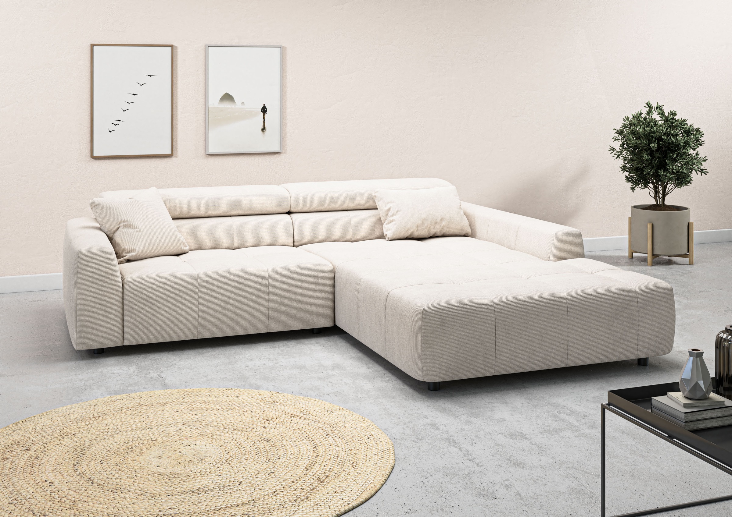 3C Candy Ecksofa »Denver auch mit Cord- und Easy care-Bezug, Kopfteilverste günstig online kaufen