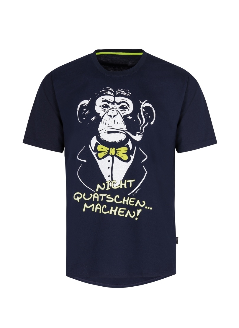 Trigema T-Shirt »TRIGEMA T-Shirt mit Affen-Druckmotiv und Spruch«, (1 tlg.)