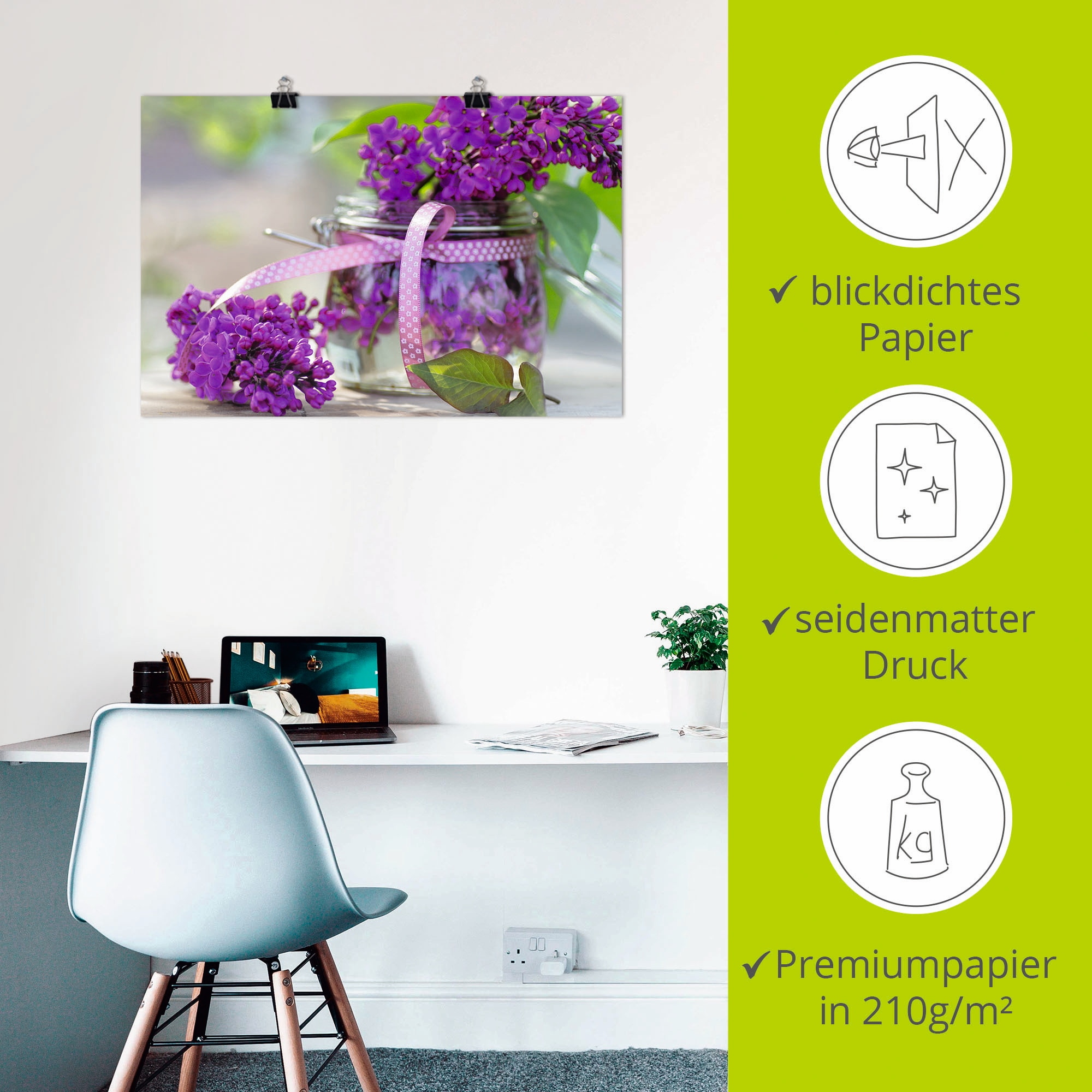 Artland Wandbild »Flieder Strauss«, Blumen, (1 St.), als Leinwandbild, Poster, Wandaufkleber in verschied. Größen