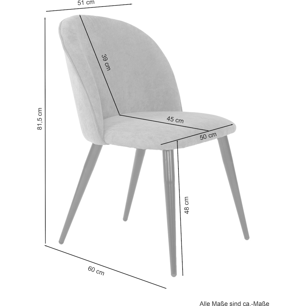 byLIVING Esszimmerstuhl »Nayla«, (Set), 2 St., Webstoff