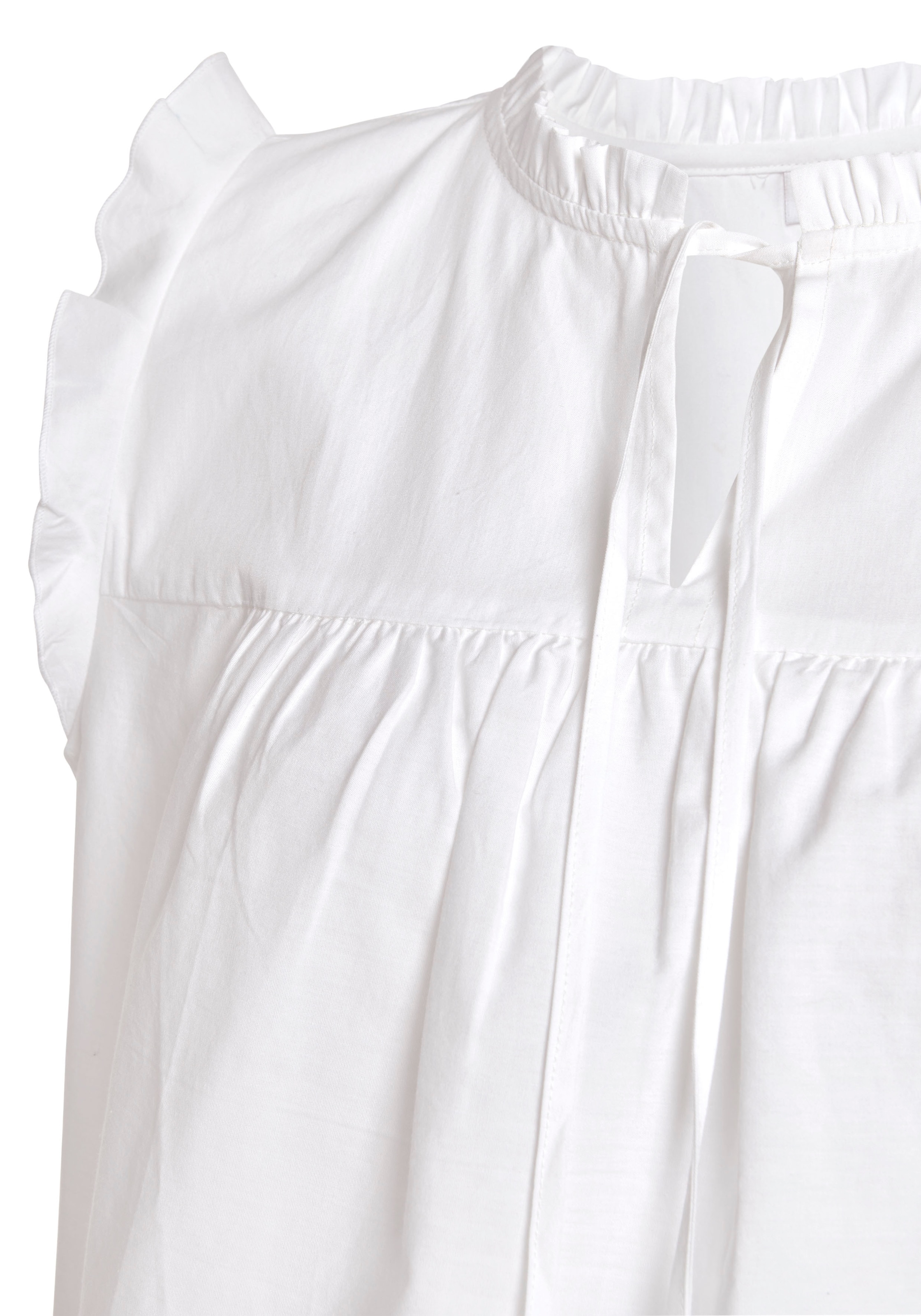 Vivance Kurzarmbluse, mit Broderie Anglaise und V-Ausschnitt, Blusentop, sommerlich