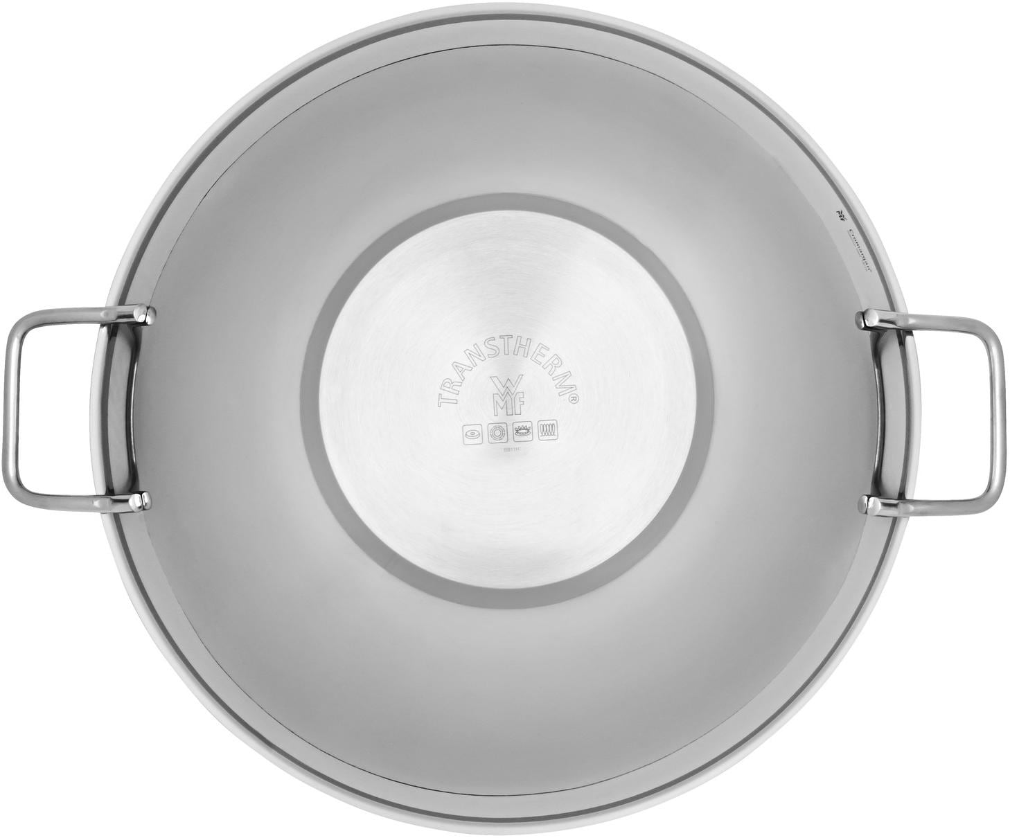 WMF Wok »Macao Wokpfanne mit Glasdeckel, Induktion«, Cromargan® Edelstahl Rostfrei 18/10, (1 tlg.), Ø 36 cm, für alle gänigen Herdarten geeignet, spülmaschinengeeignet