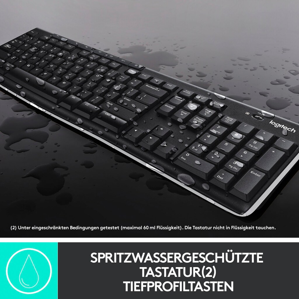 Logitech Tastatur- und Maus-Set »Wireless Combo MK270«