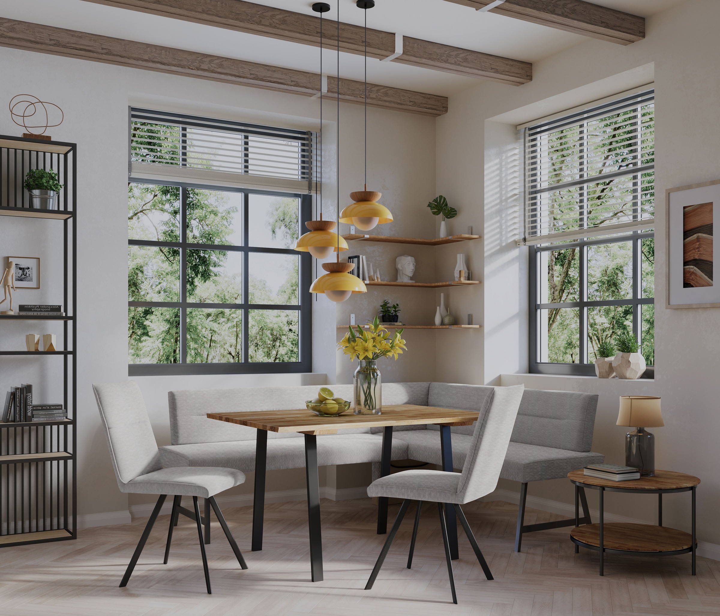 Home affaire Eckbankgruppe »Sava« Set, 4 Stk. tlg. Eckbank mit Wellenfederu günstig online kaufen