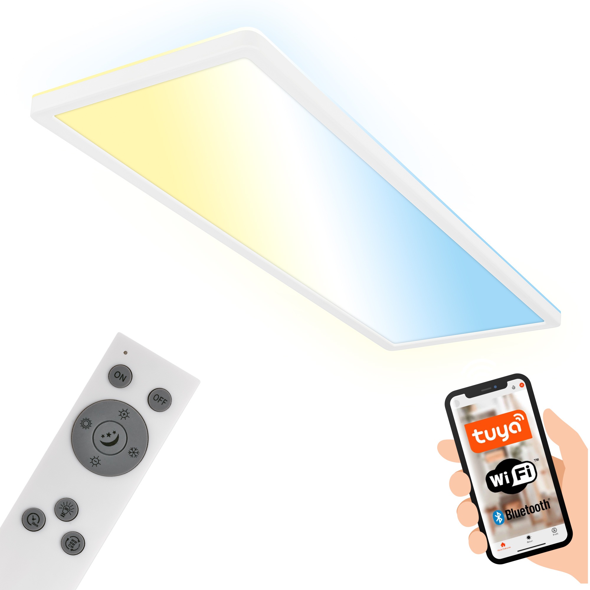 Briloner Leuchten LED-Deckenleuchte »Tava Panel«, inkl. Fernbedienung günstig online kaufen