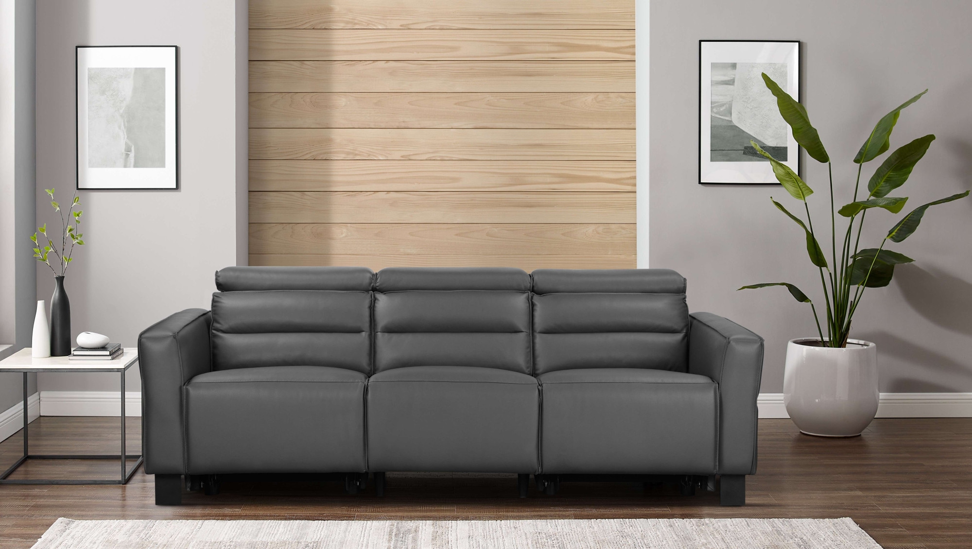 Places of Style 3-Sitzer »Carpari, 224cm, manuelle od. elektrische Relaxfunktion in 2 Sitzen«, mit USB-A/C, Kopfteilverstellung, Echtleder, Kunstleder, Webstoff