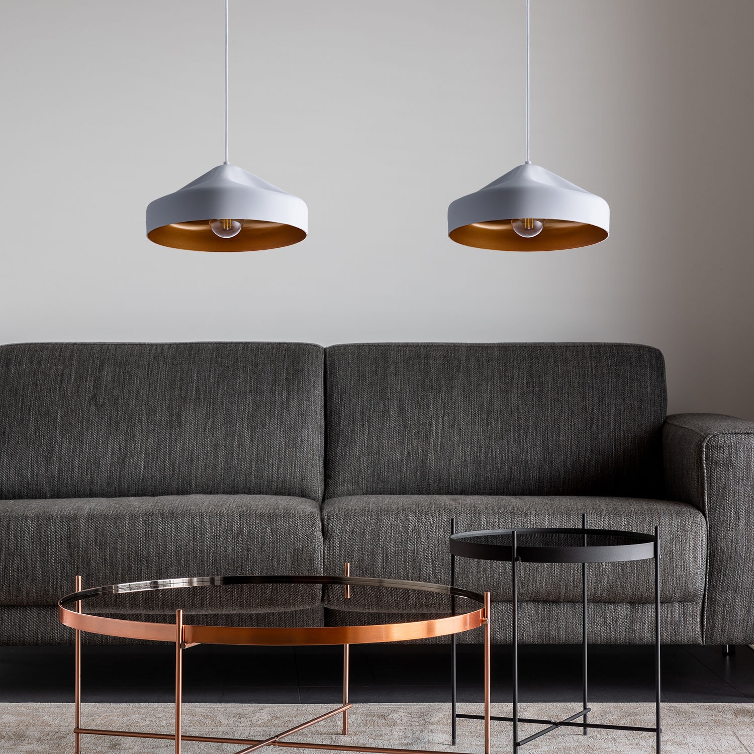 Paco Home Pendelleuchte »HURLEY T«, 1 flammig, Leuchtmittel E27 | ohne Leuchtmittel, Hängelampe Esszimmer Küchenlampe Hängend Esstischlampe Innen Gold