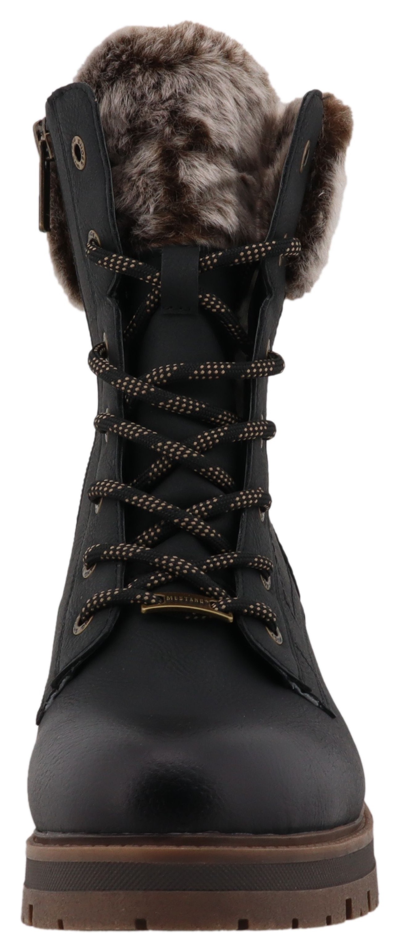 Mustang Shoes Winterstiefelette »Darleen«, Winterboots mit Fellimitatkragen