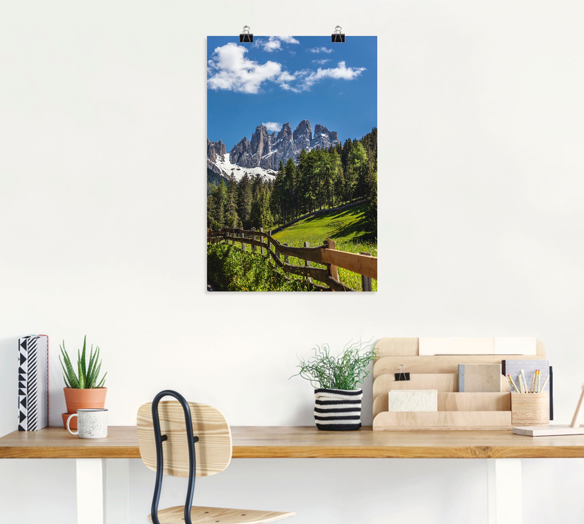 Artland Wandbild »Villnösstal mit Dolomiten, Südtirol«, Berge & Alpenbilder günstig online kaufen