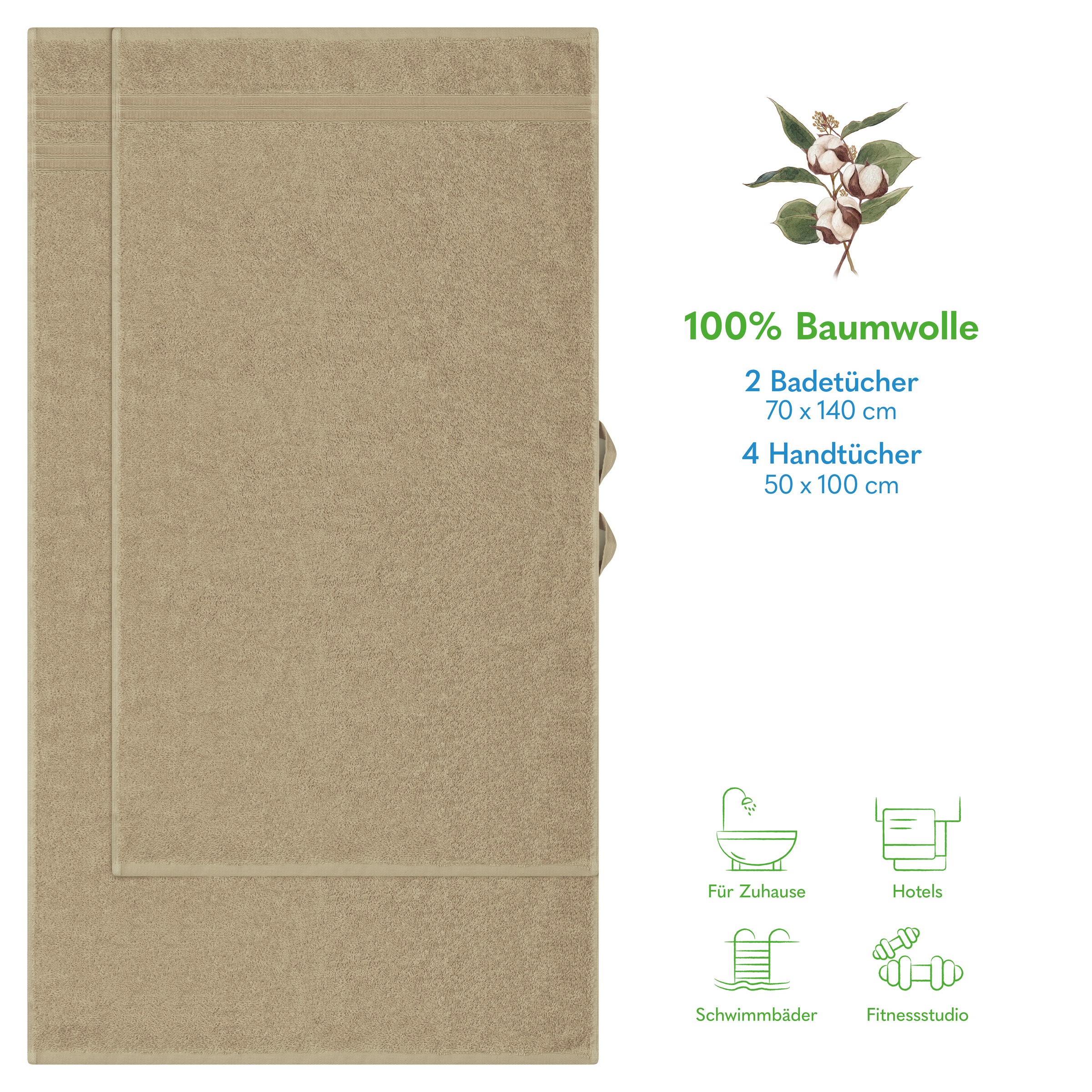 HAMMETEX Handtuch Set »6-teiliges Handtuch Set, 100% Baumwolle, Weich & Sau günstig online kaufen