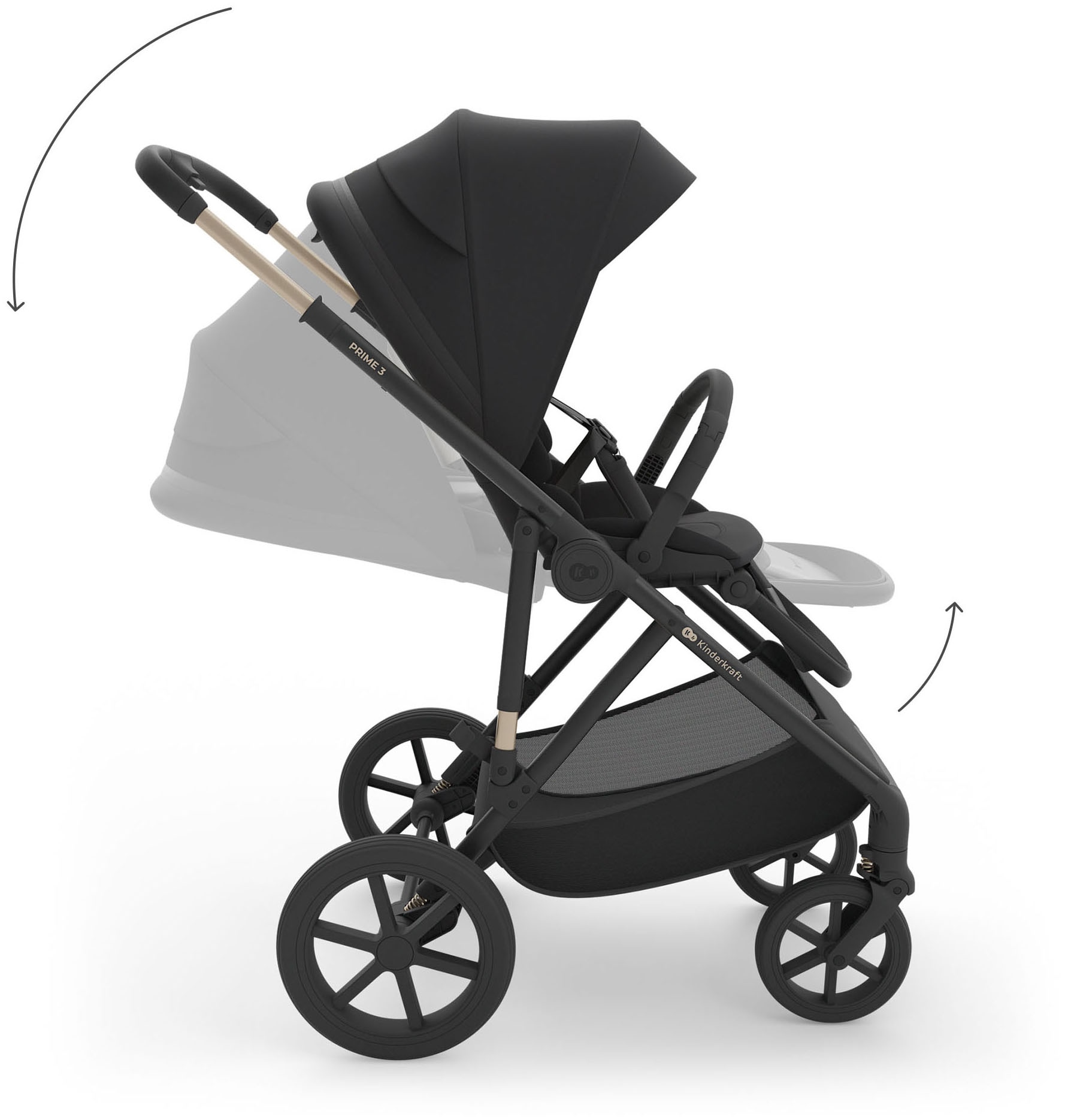 Kinderkraft Kombi-Kinderwagen »PRIME 3 3in1« 22 kg inkl. Babyschale MINK