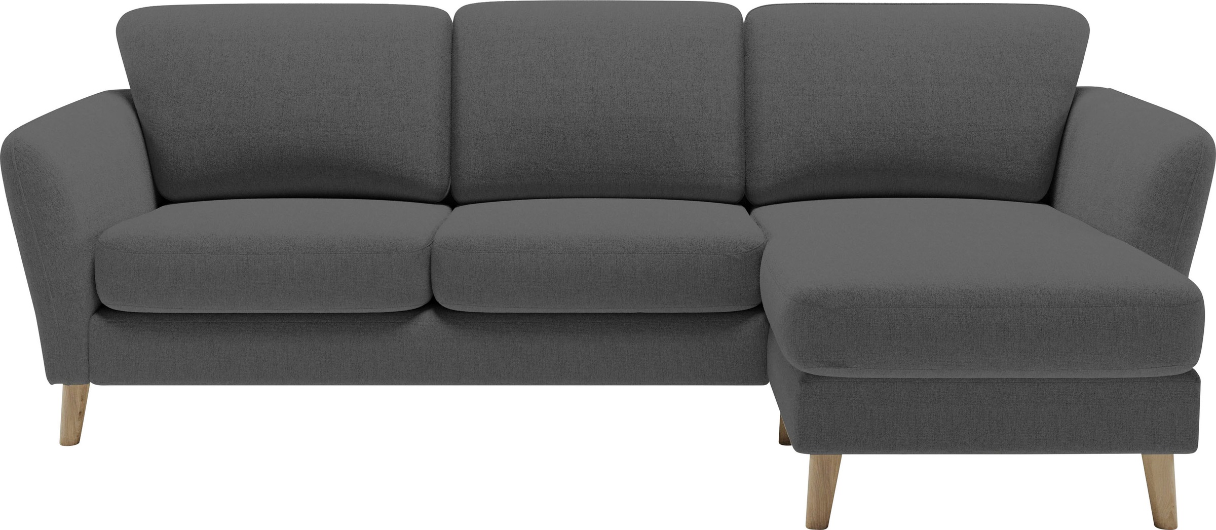 Home affaire Ecksofa »MARSEILLE (242/152cm),L-Form, Rec. rechts/links«, Massivholzbeine Eiche, Landhausstil, Wellenunterfederung