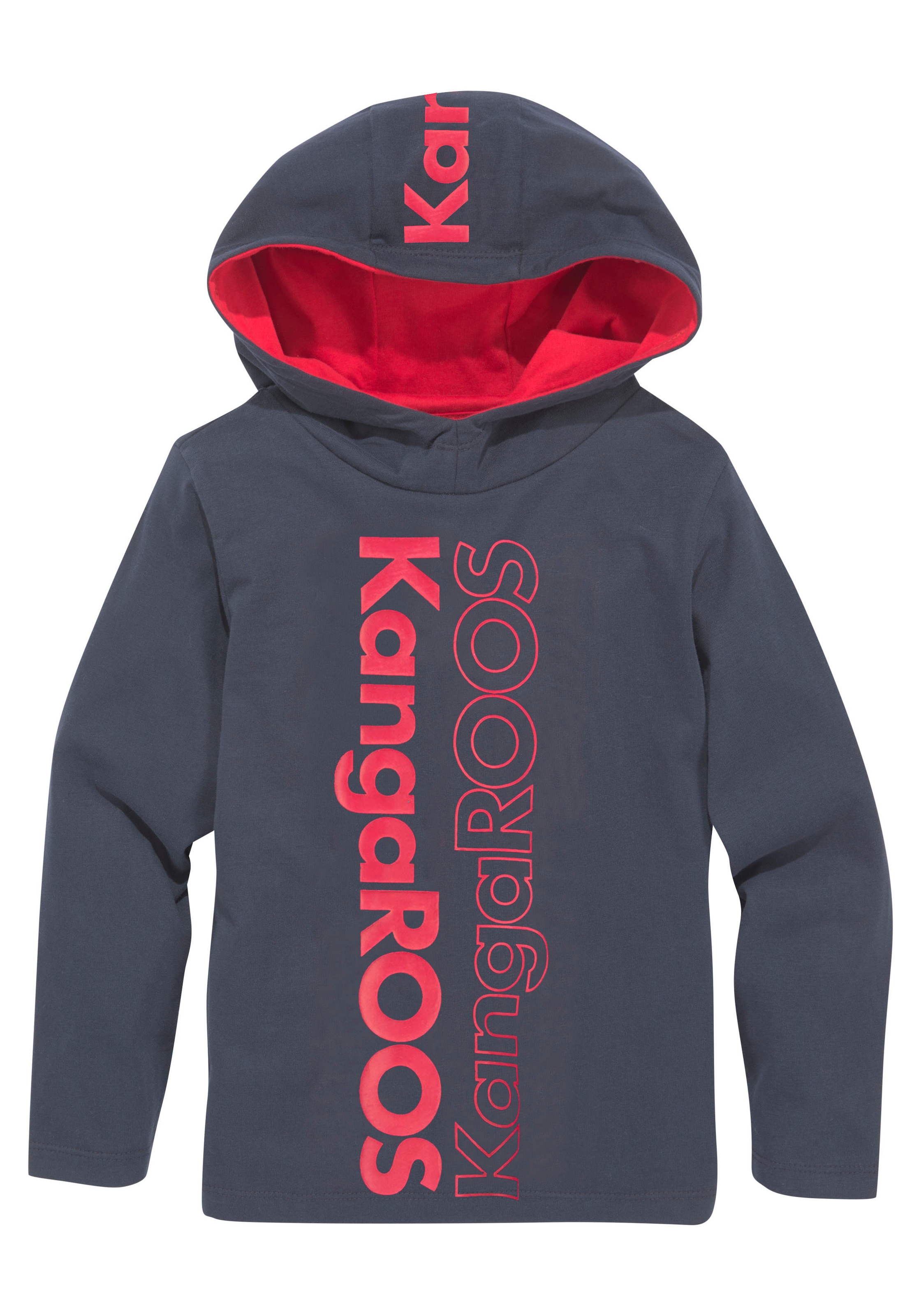 KangaROOS Kapuzenshirt »Kleine Jungen«, Langarm, Basic-Passform, bedruckt, aus 100% Baumwolle