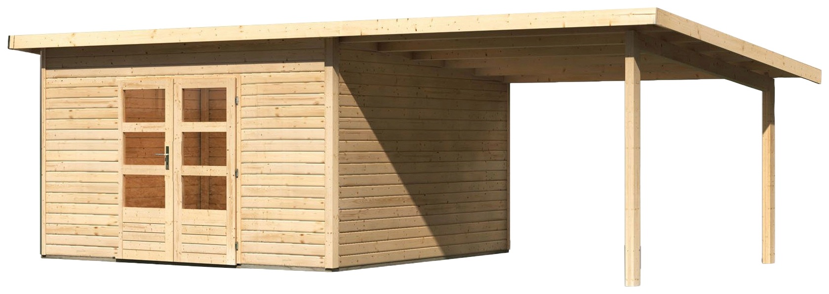 Karibu Gartenhaus »Perlsee 5«, (Set), mit Anbaudach