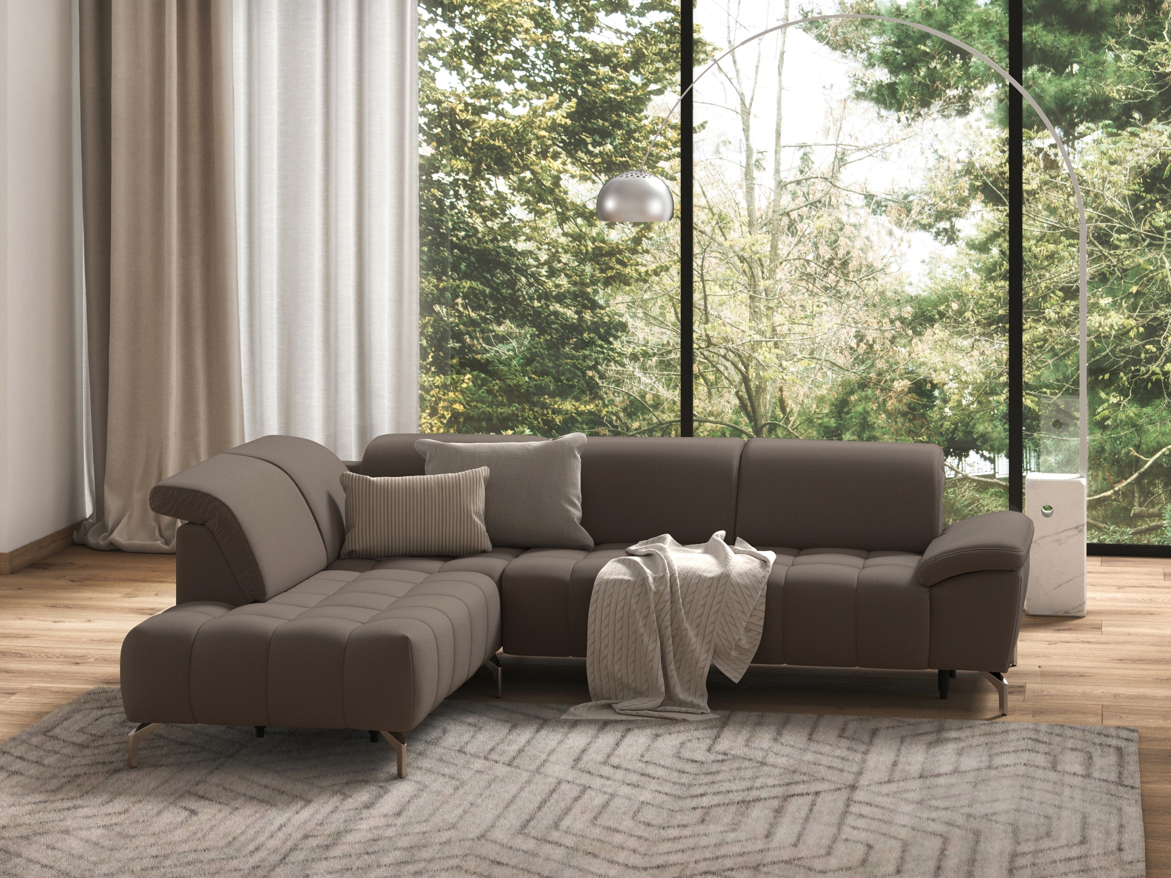 sit&more Ecksofa »Cool L-Form«, wahlweise mit Kopfteilverstellung und Vorzi günstig online kaufen