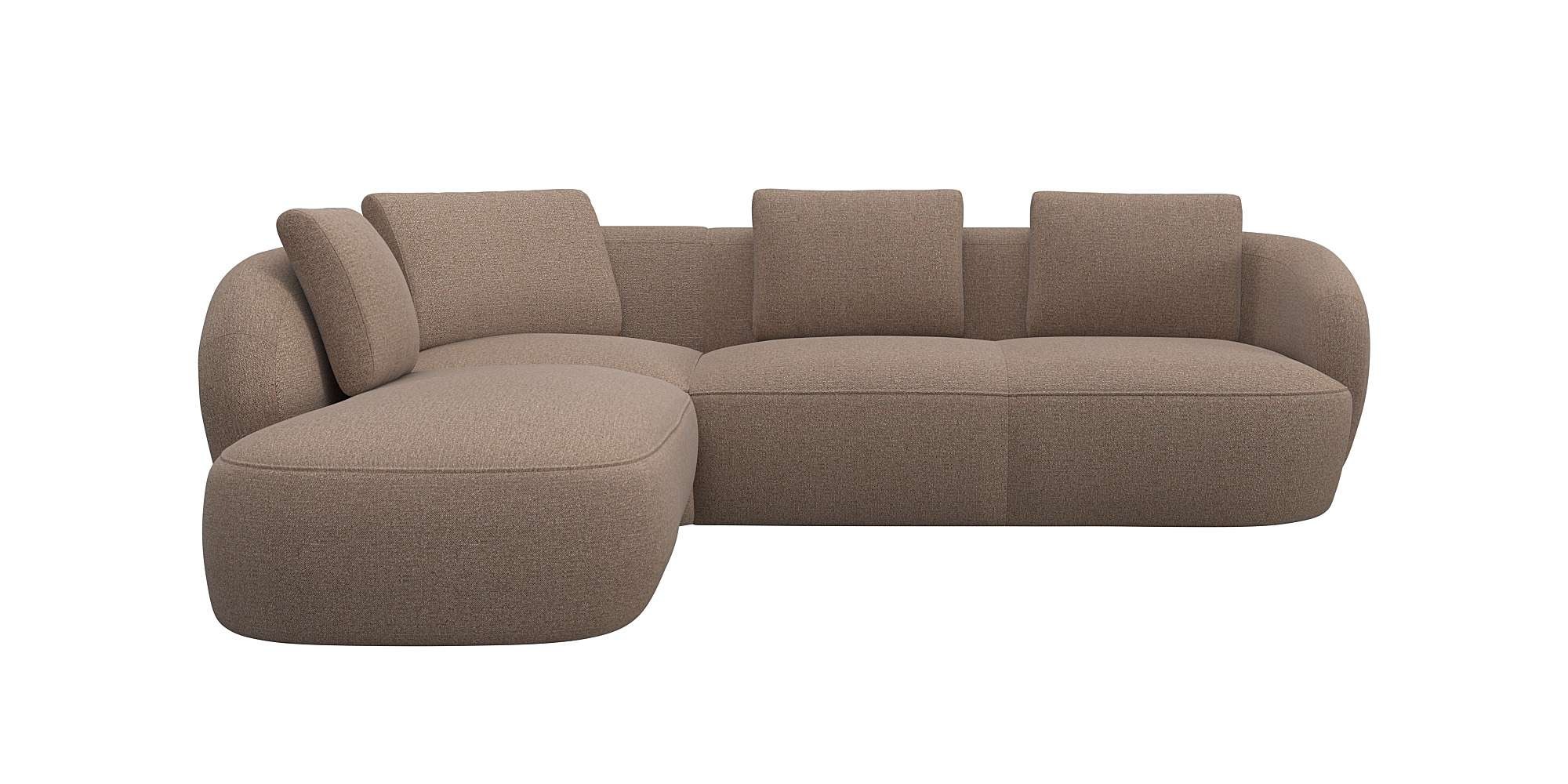 FLEXLUX Ecksofa »Torino, rund, L-Form, Sofa-Ecke mit Ottomane«, Modernes, o günstig online kaufen