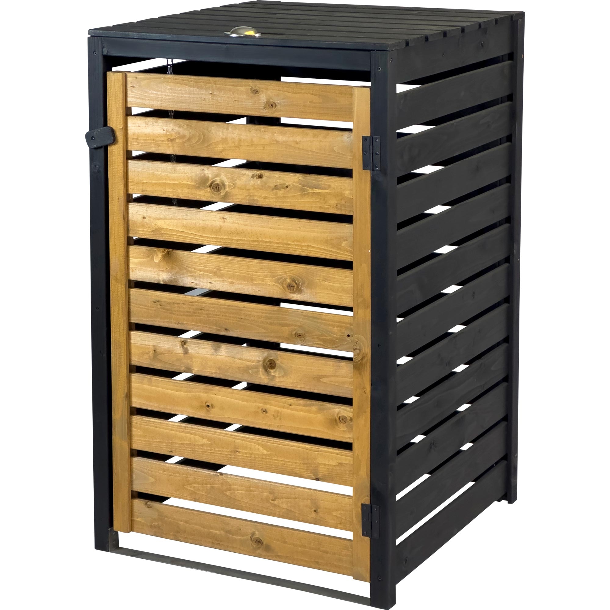 dobar Mülltonnenbox »Mülltonnenverkleidung 120 L, schwarz-braun« aus robustem lasiertem Fichtenholz