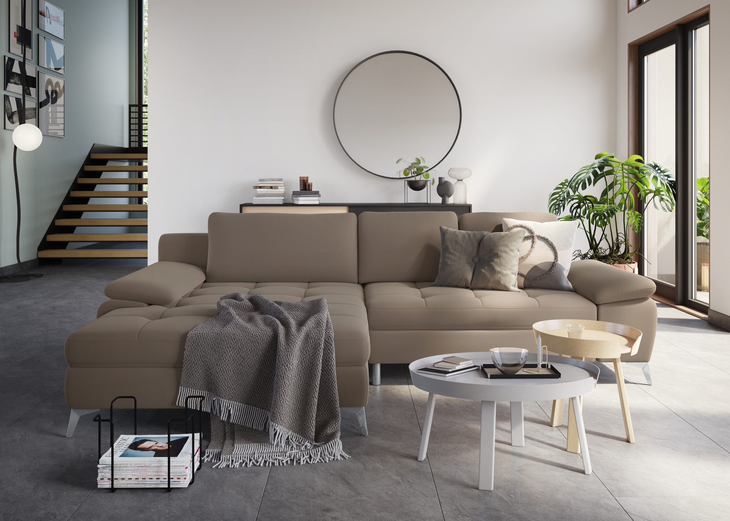 sit&more Ecksofa »Latigo L-Form« mit Mega-Recamiere, wahlweise mit Bettfunk günstig online kaufen
