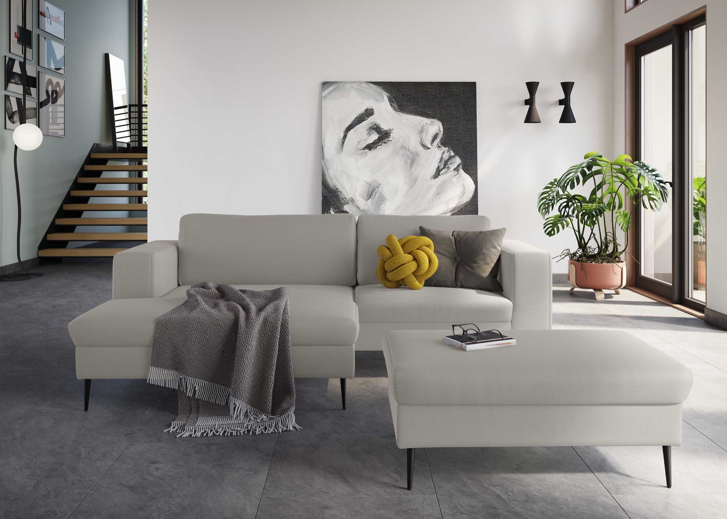 DOMO collection Sitzhocker »Modica«, passend zur Serie, auch in Cord