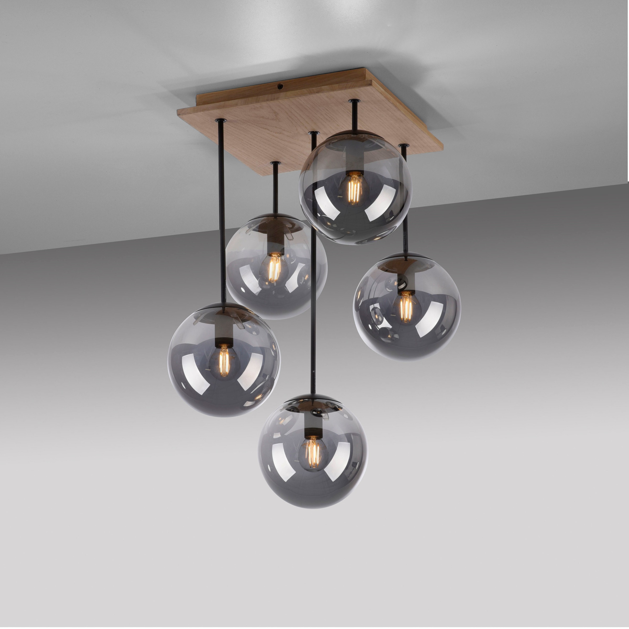 JUST LIGHT Deckenleuchte »GREEN WIDO«, 5 flammig, Leuchtmittel E14 | ohne Leuchtmittel